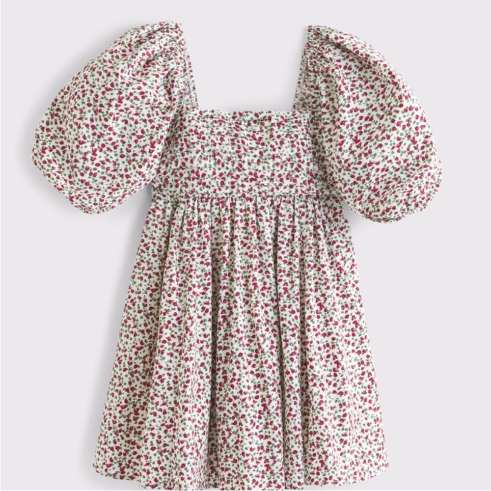 Strawberry Puff Sleeve Dress